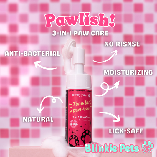 Natural Paw Care with Brush (Cleansing Foam) 3-in-1 for Itchy Smelly Dry Paws